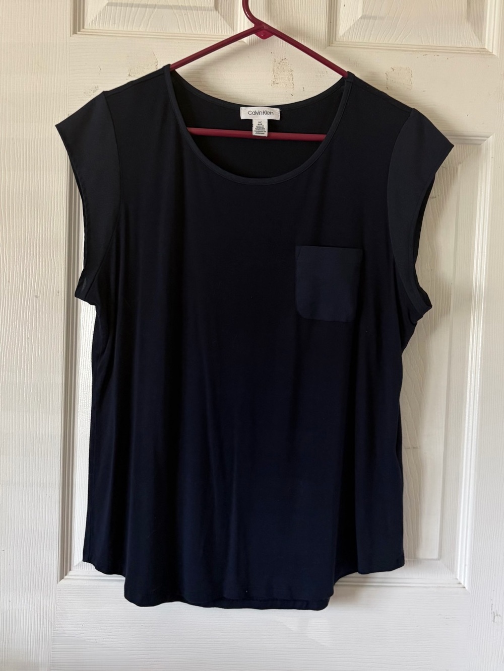 Calvin Klein Navy Sleeveless Pocket Tank Top